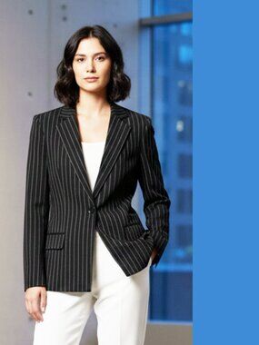 Vintage BOSS Hugo Boss Black Pinstripe Blazer, Women’s, Size 8 / 44 Italian